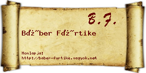 Báber Fürtike névjegykártya